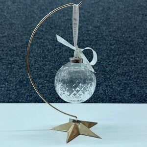 Waterford Crystal Times Square 2001 Ball Ornament Dept 56 Gold-tone Star Stand